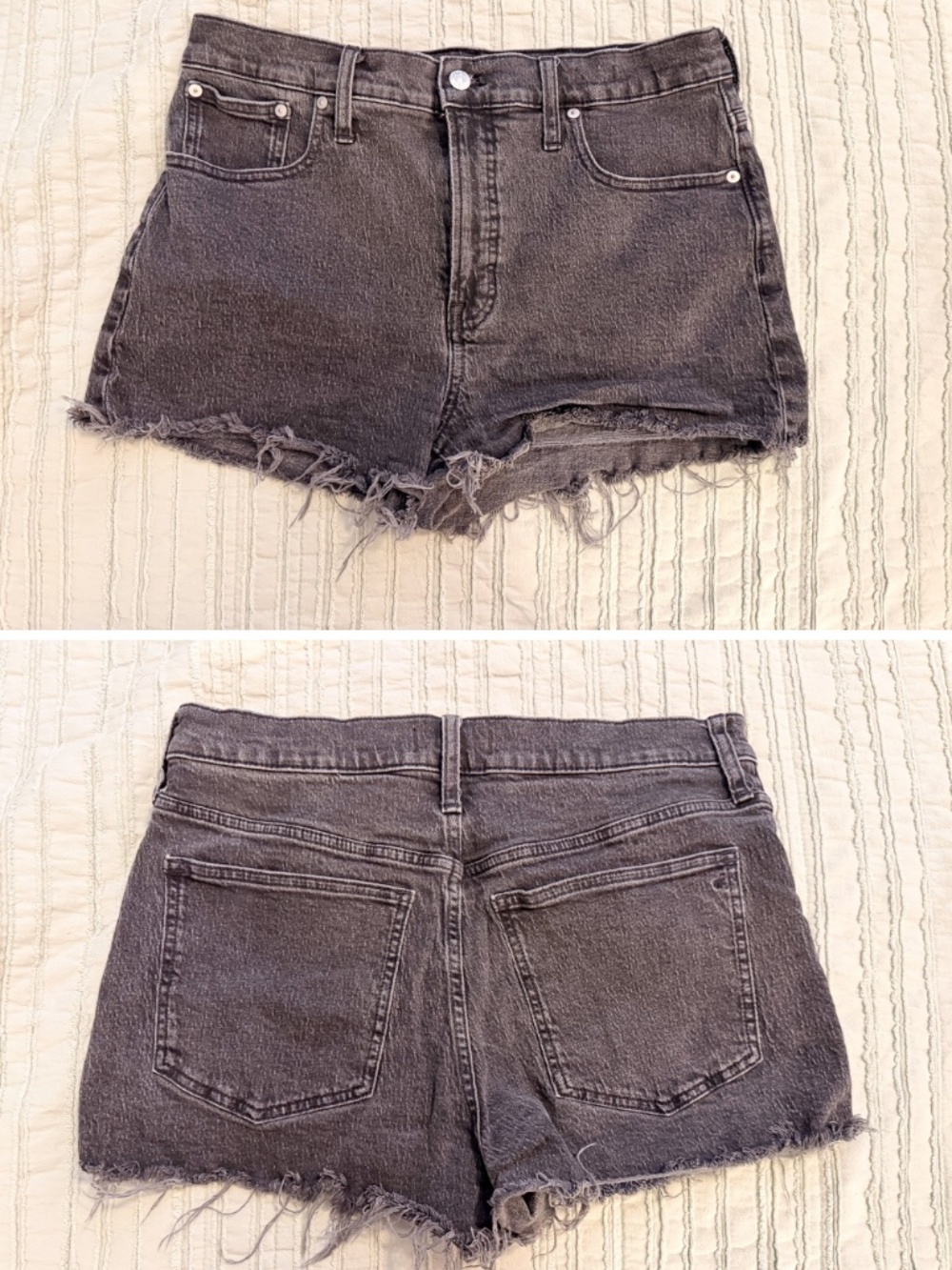 Madewell The Perfect Jean Short Faded Black High Rise Cutoff Denim Shorts 31